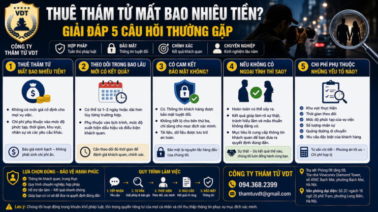 Thuê thám tử mất bao nhiêu tiền? Những điều bạn cần biết trước khi quyết định