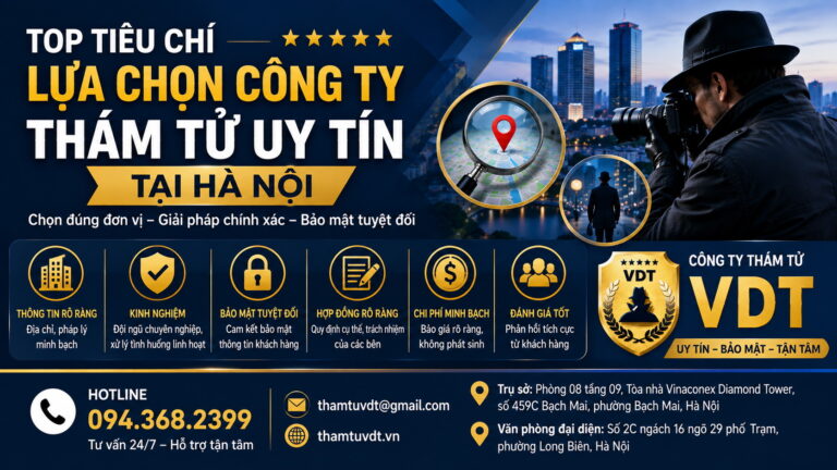 Top tiêu chí lựa chọn công ty thám tử uy tín tại Hà Nội