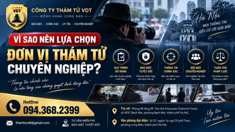 Tư vấn dịch vụ thám tử tại Hà Nội – Xác minh thông tin chuyên nghiệp, bảo mật