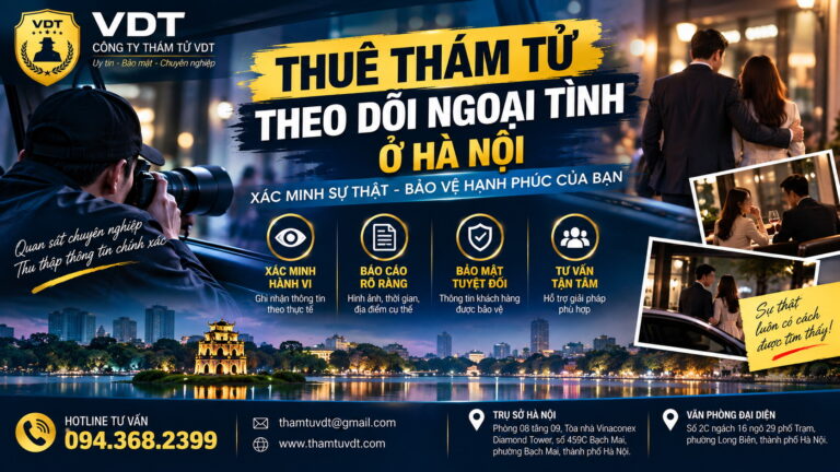 Giá thuê thám tử theo dõi ngoại tình tại Hà Nội phụ thuộc vào những yếu tố nào?