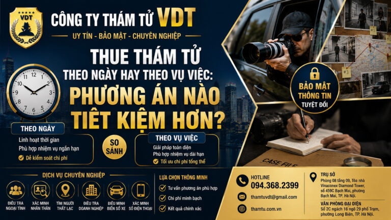 Thuê thám tử theo ngày hay theo vụ việc