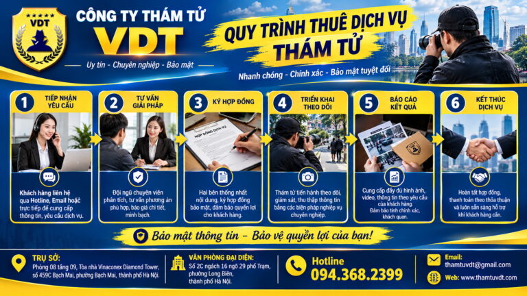 Quy trình thuê dịch vụ thám tử giám sát tại Hà Nội
