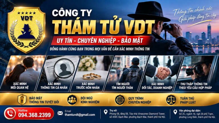 Công ty Thám tử VDT – địa chỉ được khách hàng quan tâm tại Hà Nội